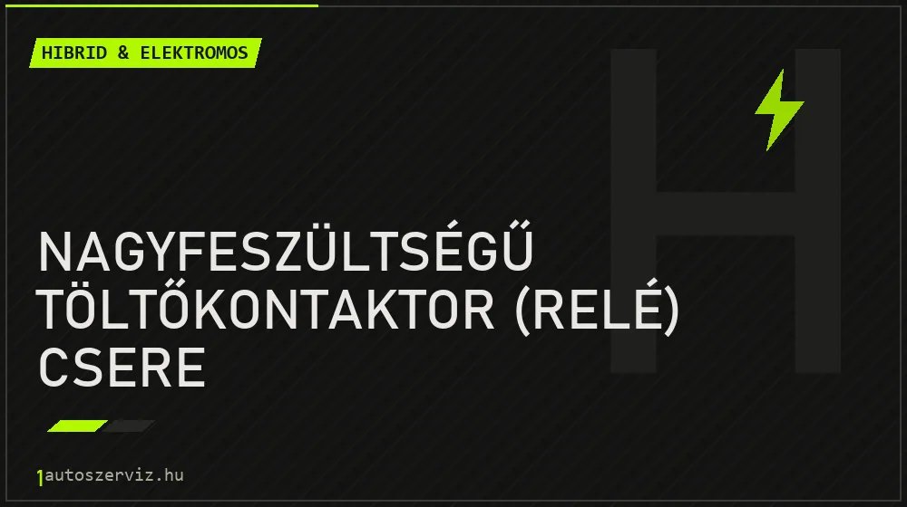 Nagyfeszültségű töltőkontaktor (relé) csere - Hibrid & elektromos Budapesten