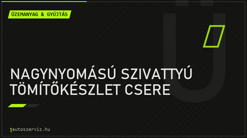 Nagynyomású szivattyú tömítőkészlet csere javítás - üzemanyagrendszer-javítás