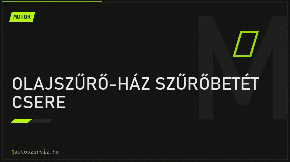 Olajszűrő-ház szűrőbetét csere javítás - motorjavítás
