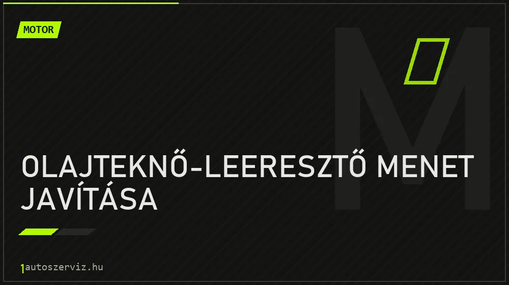 Olajteknő-leeresztő menet javítása - Motor Budapesten