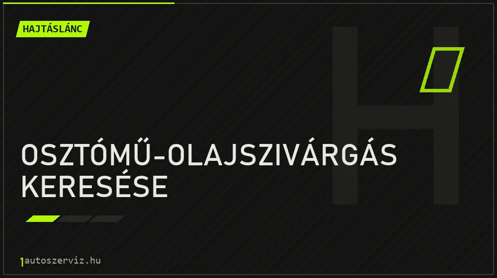Osztómű-olajszivárgás keresése - Hajtáslánc Budapesten