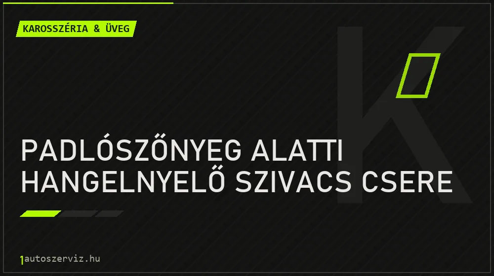 Padlószőnyeg alatti hangelnyelő szivacs csere - Karosszéria & üveg Budapesten