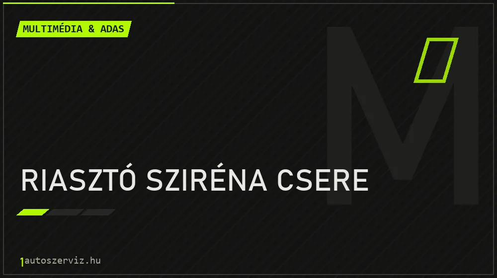 Riasztó sziréna csere javítás - multimédia- és asszisztensrendszer-javítás