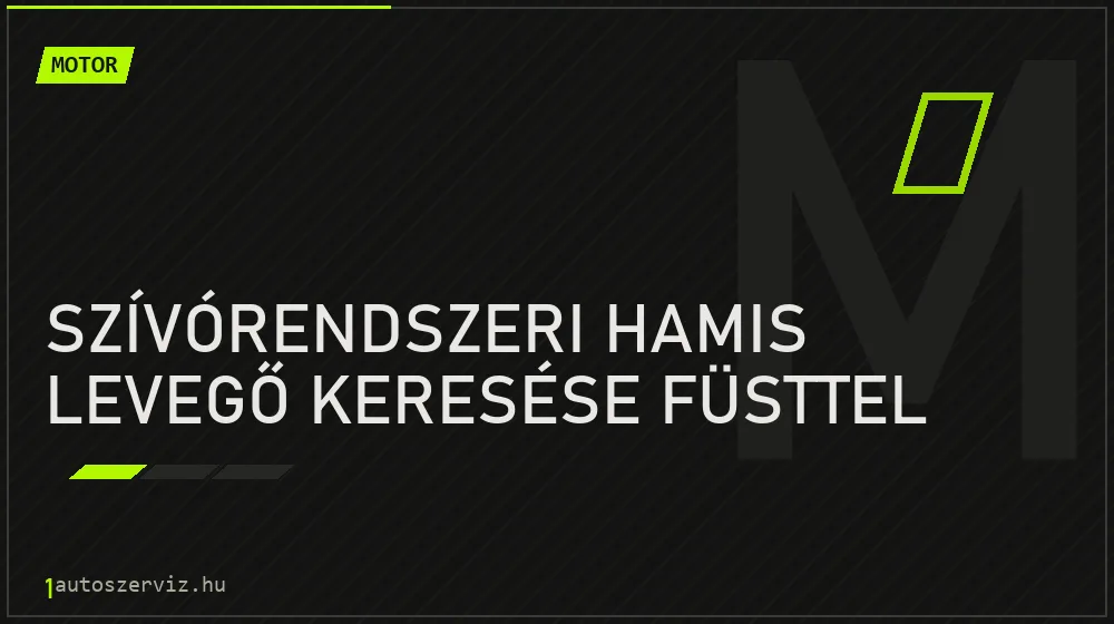 Szívórendszeri hamis levegő keresése füsttel javítás - motorjavítás