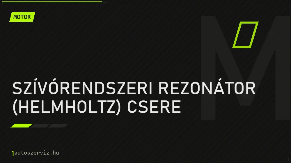 Szívórendszeri rezonátor (Helmholtz) csere javítás - motorjavítás