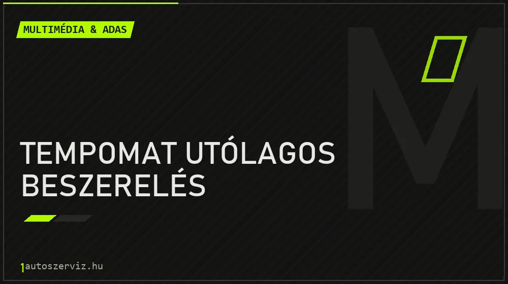 Tempomat utólagos beszerelés javítás - multimédia- és asszisztensrendszer-javítás