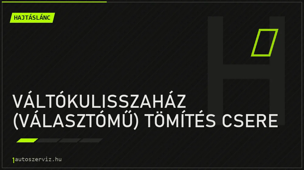 Váltókulisszaház (választómű) tömítés csere javítás - hajtáslánc-javítás