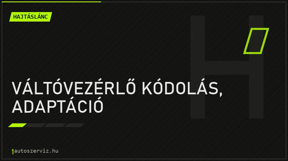 Váltóvezérlő kódolás, adaptáció javítás - hajtáslánc-javítás