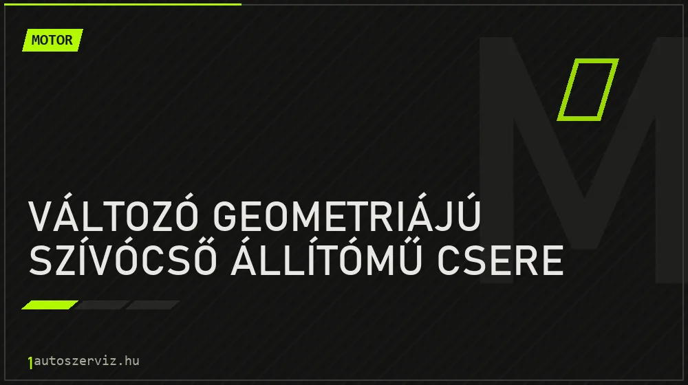 Változó geometriájú szívócső állítómű csere javítás - motorjavítás