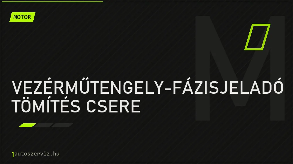 Vezérműtengely-fázisjeladó tömítés csere - Motor Budapesten